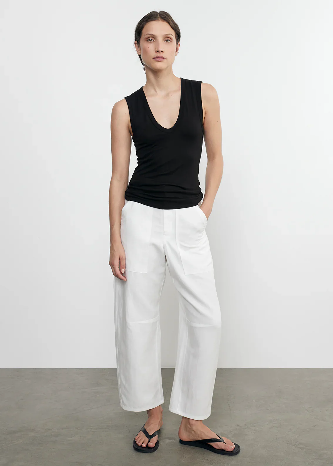 Twill Work Pant in Off White