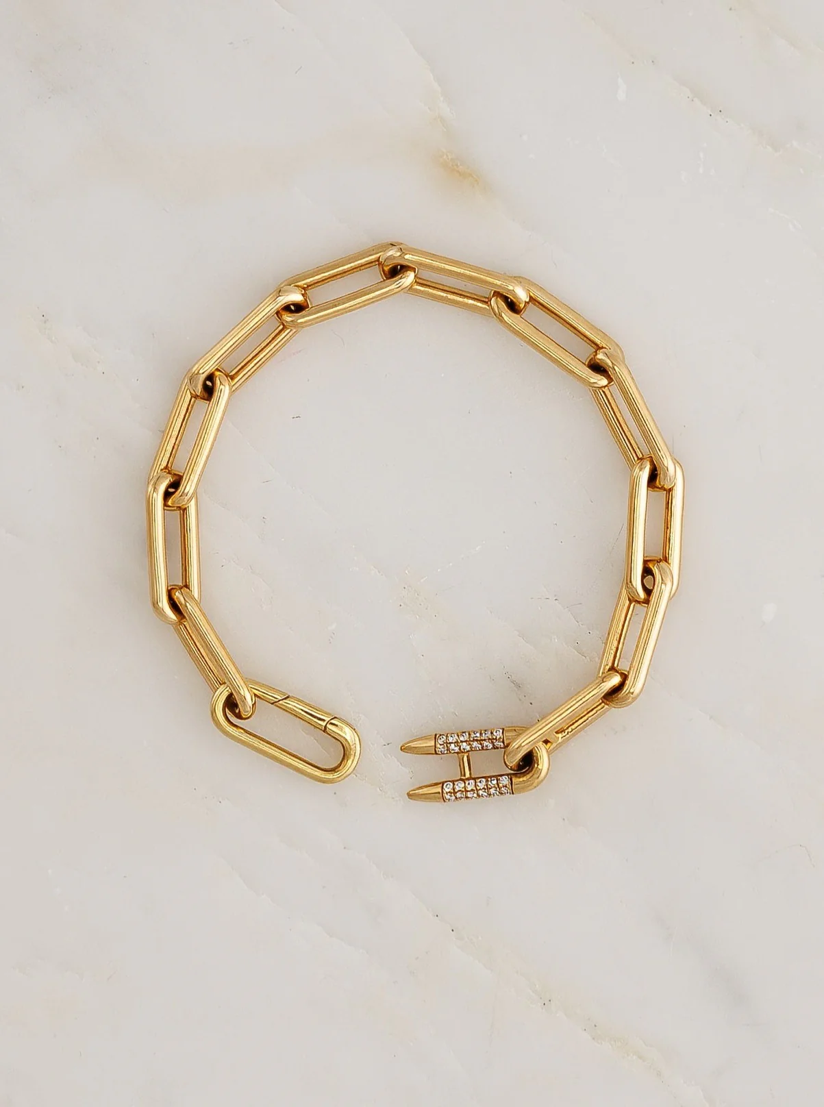 Heavy Metal Bracelet With Diamond Spur Clasp - Image 4