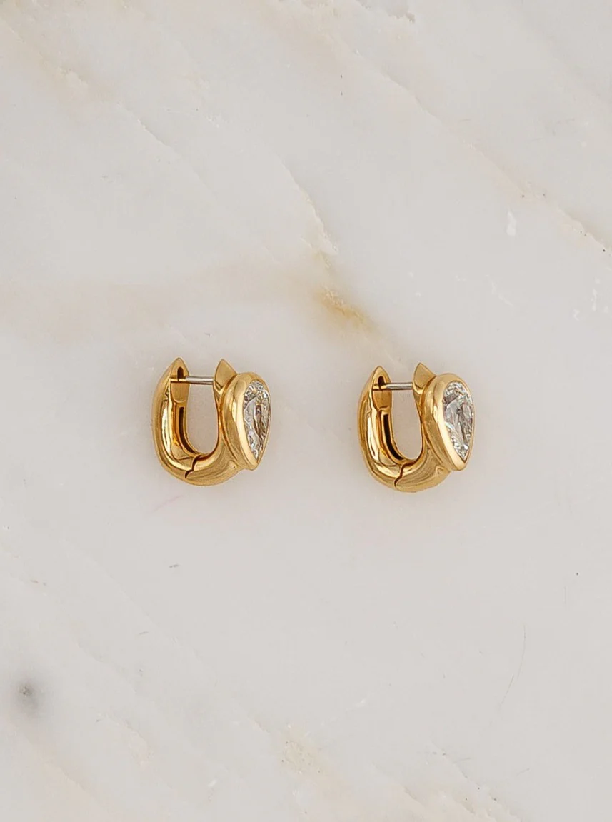 Tusk Huggie with Pear Diamonds - Image 2