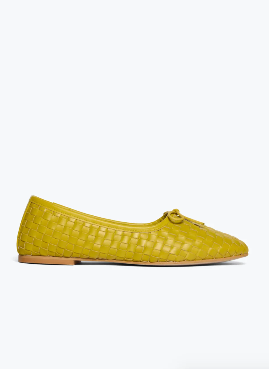 Roma Ballet Flat in Chartreuse