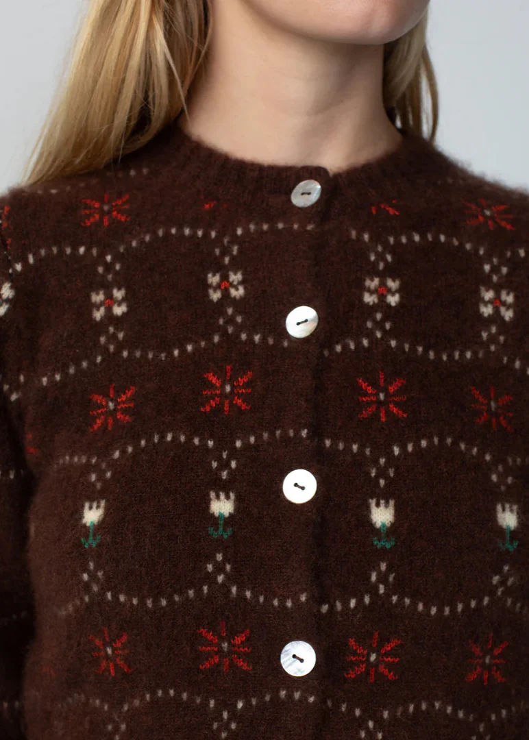Western Fair Isle Cashmere Cardigan - Image 2