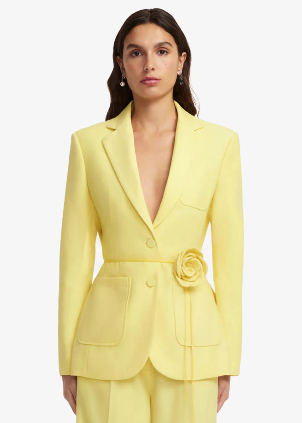 Vesper Fitted Blazer in Limoncello - Image 2