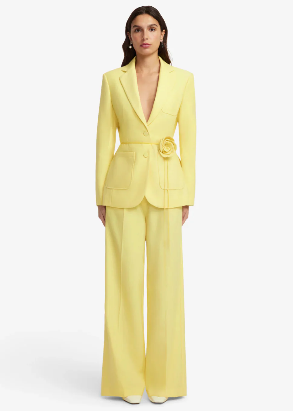 Vesper Fitted Blazer in Limoncello - Image 3