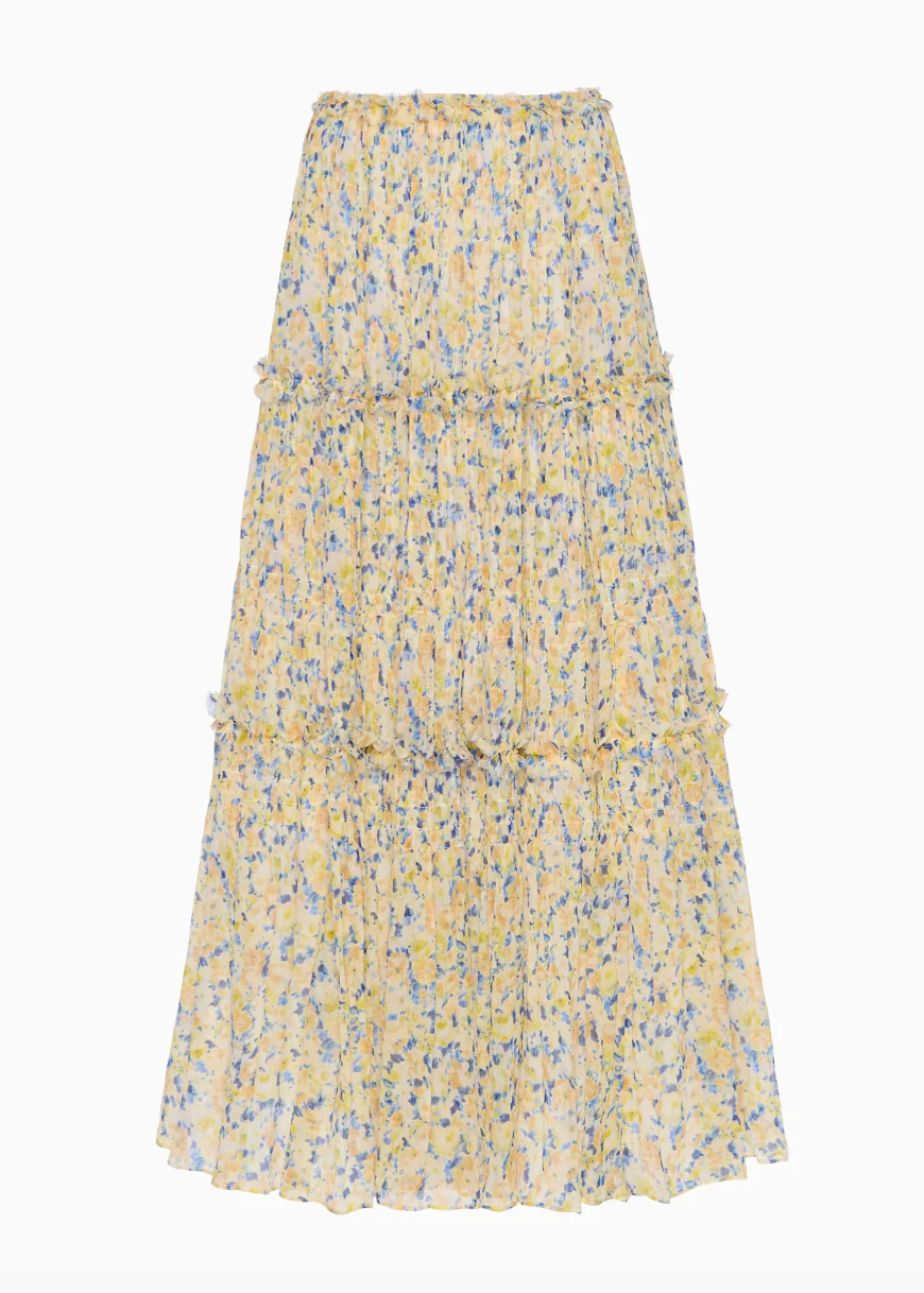 Virginie Silk Skirt in Daffodil