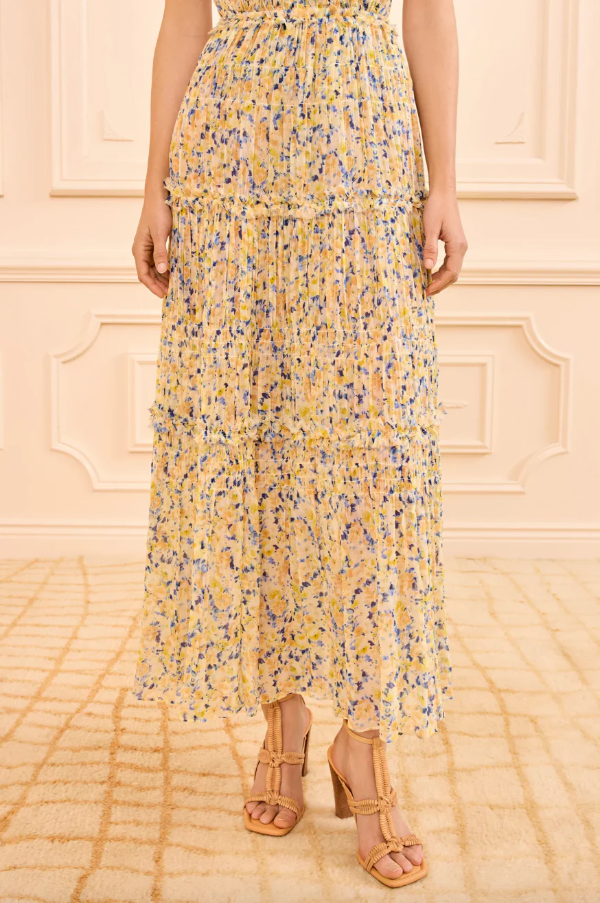 Virginie Silk Skirt in Daffodil - Image 2