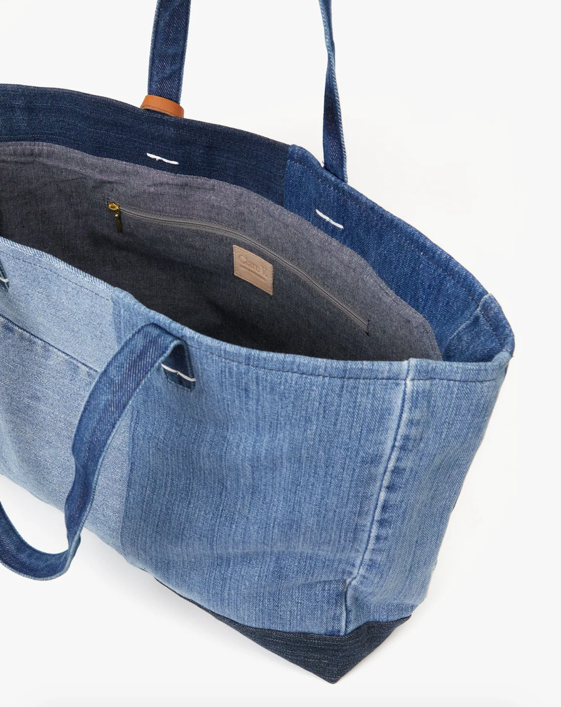 One-of-a-Kind Volie Denim Patchwork Bag - Image 3
