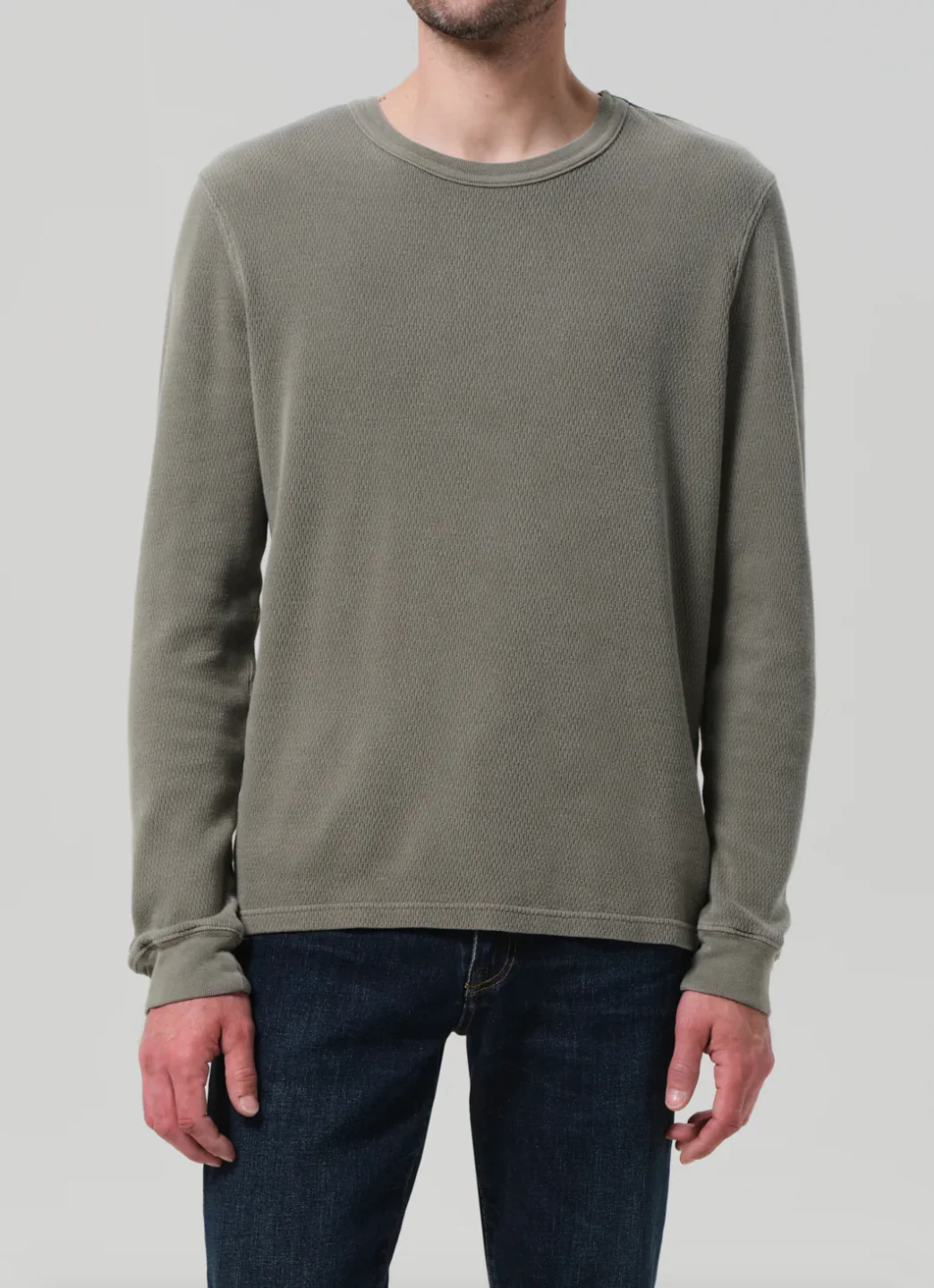Waffle Crewneck in Fatigue - Image 2