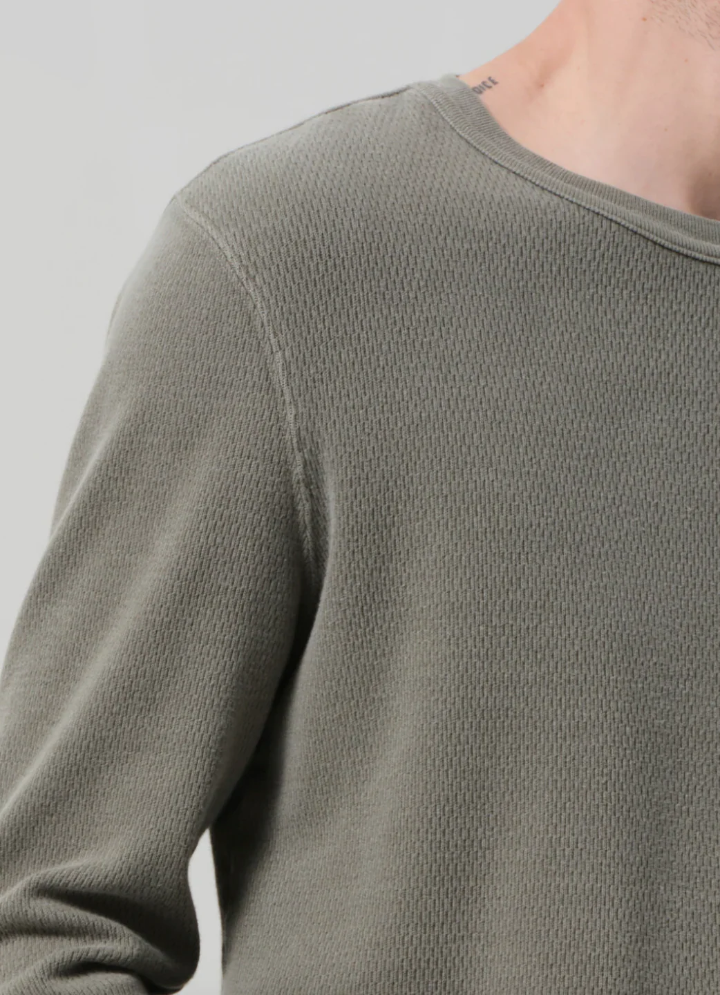 Waffle Crewneck in Fatigue - Image 3