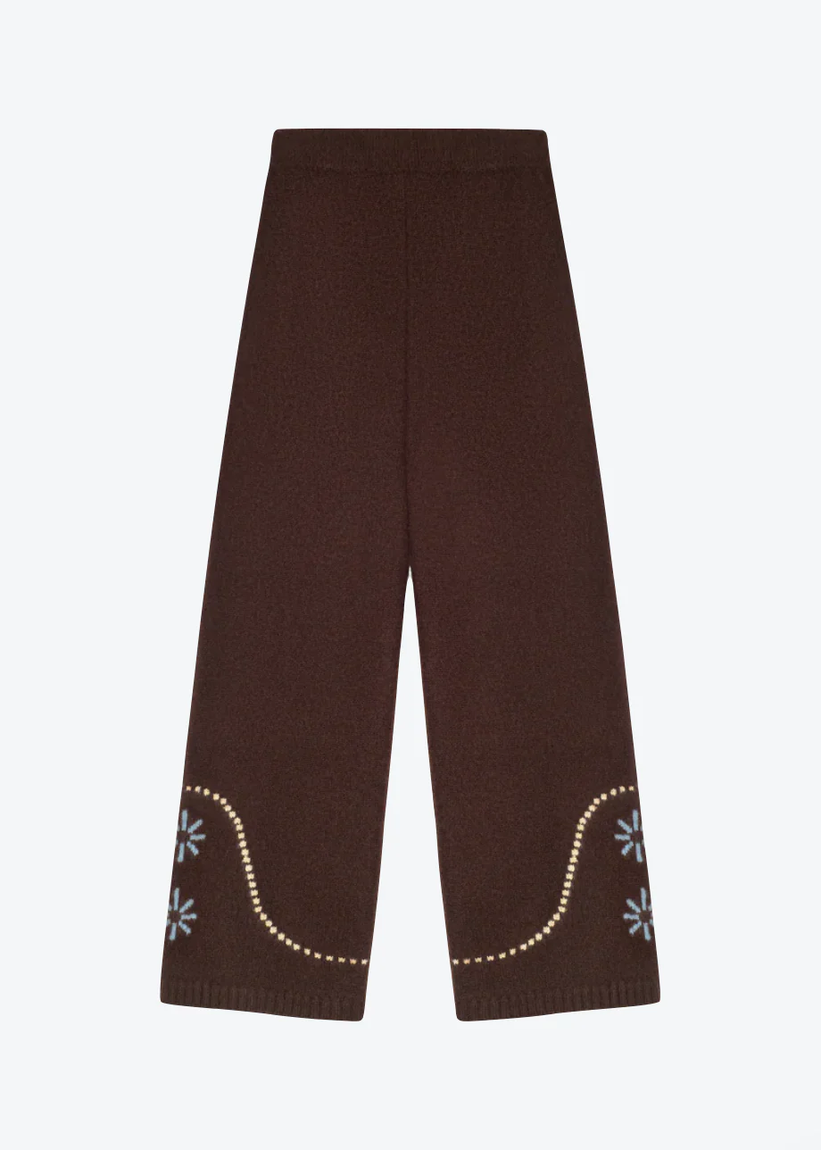 Western Cashmere Pants in Chocolate
