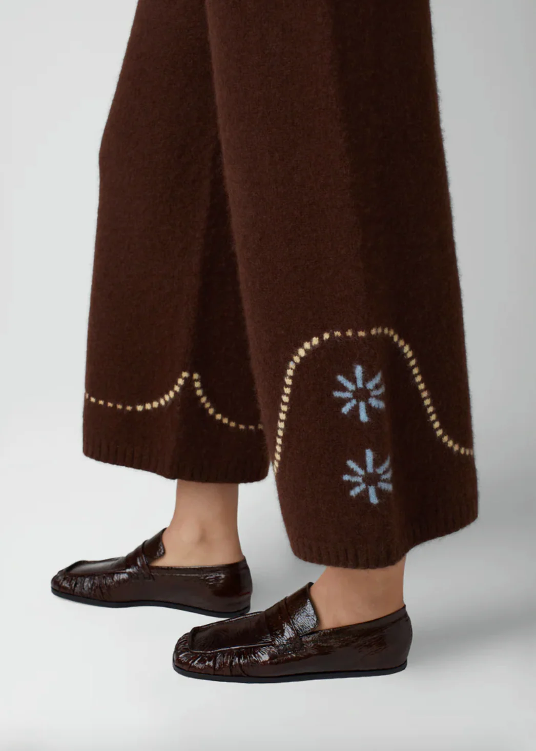 Western Cashmere Pants in Chocolate - Image 3
