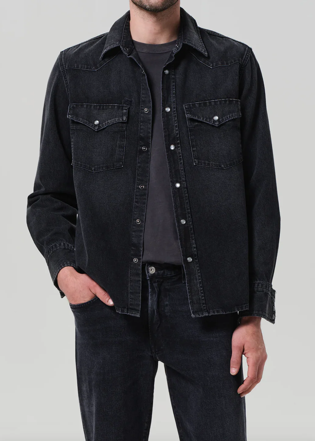 Western Shirt In Vintage Black - Image 2