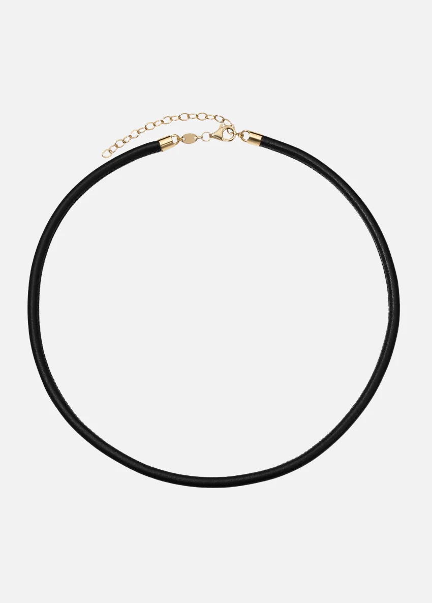 Wide Leather Cord in Black