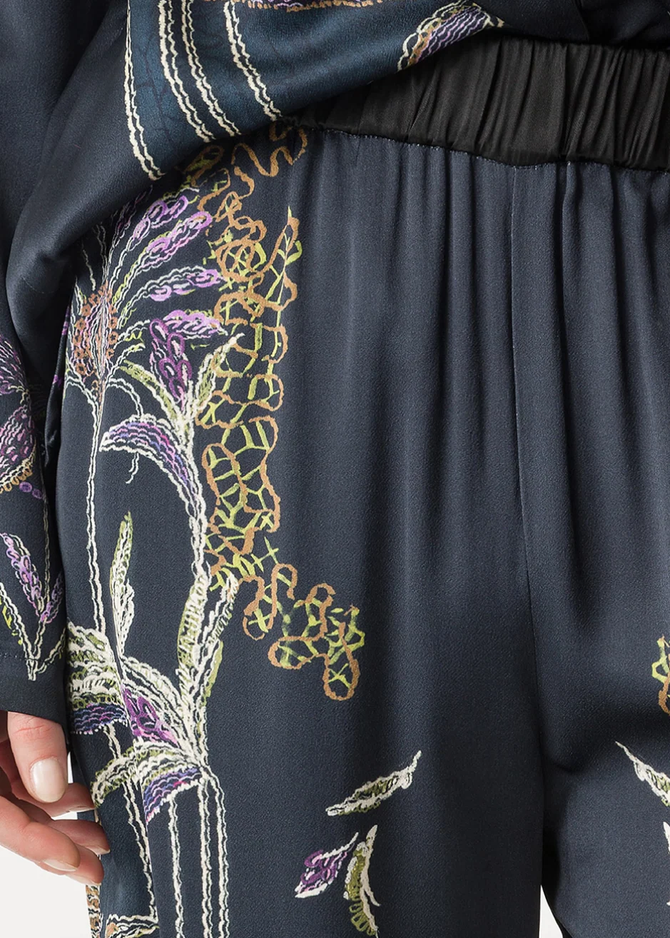 Sogni Print Wide Leg Satin Trousers - Image 4
