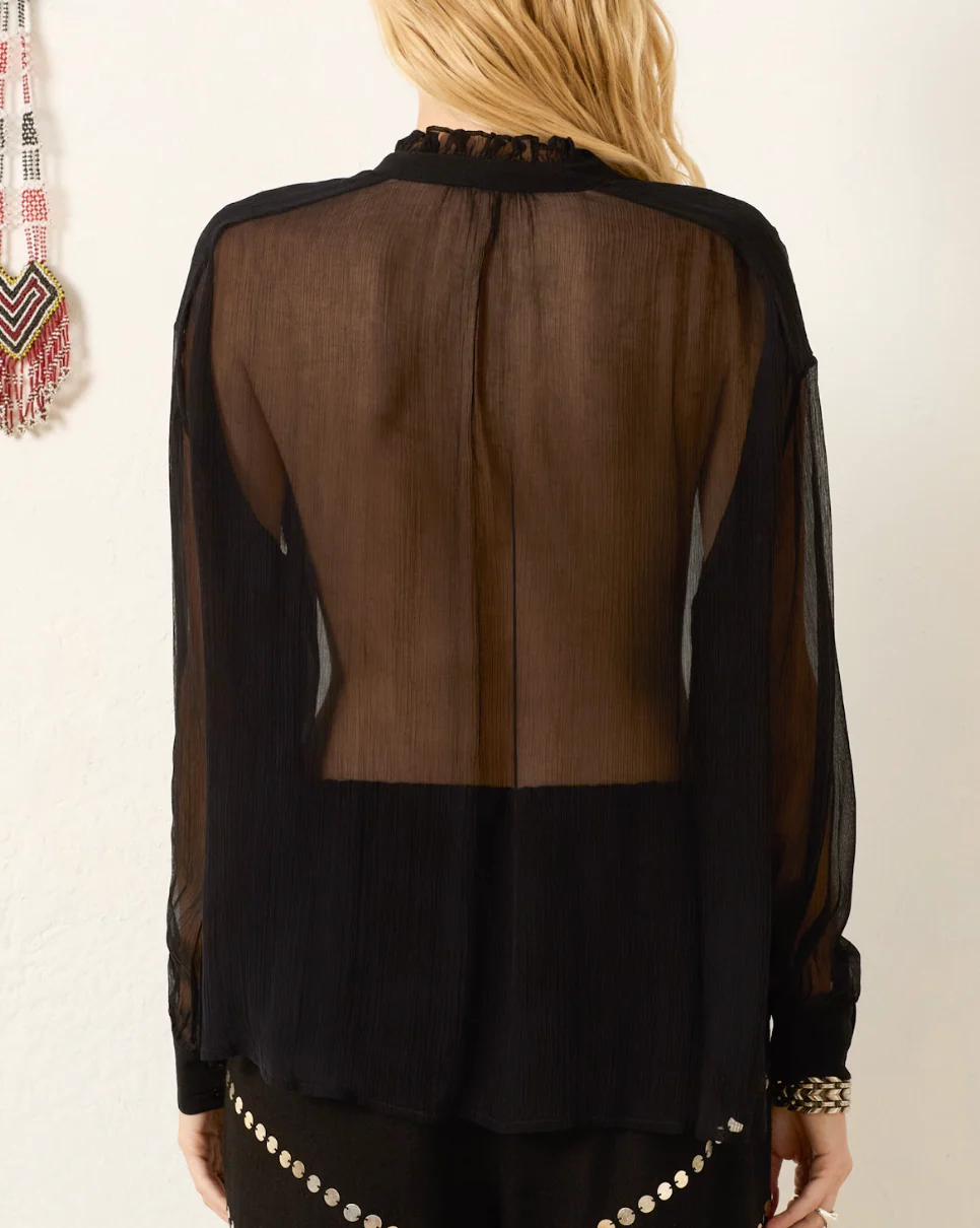 Willa Ebony Chiffon Shirt - Image 2