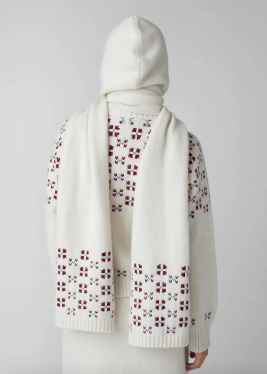 Winter Fair Isle Hoodie Scarf - Image 3