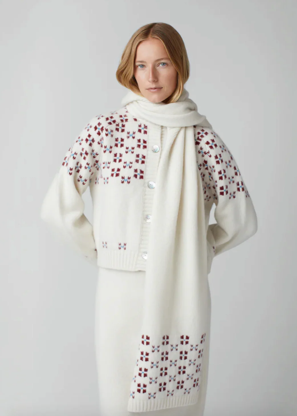 Winter Fair Isle Hoodie Scarf - Image 4