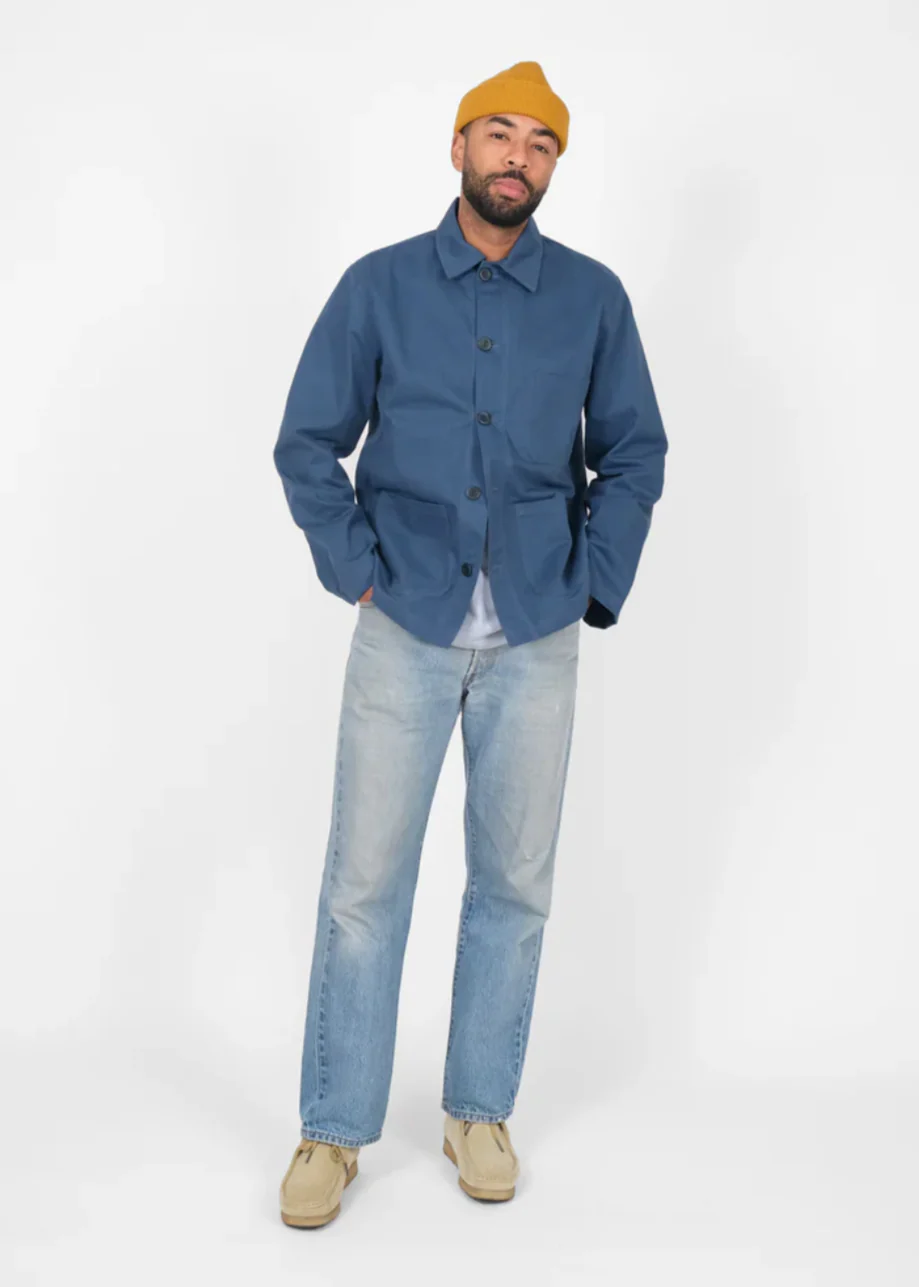 Woven Chore Coat in Mock Blue - Image 2